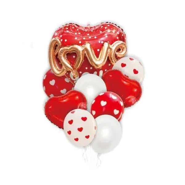 مجموعة بالونات عيد الحب شكل قلب ديكورات بلالين خطوبه